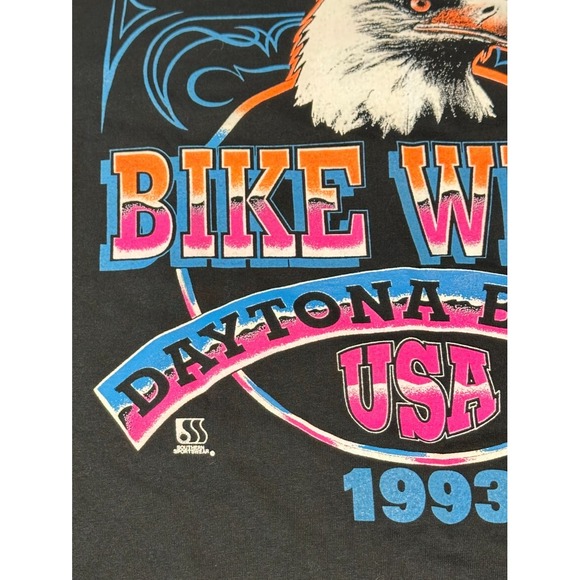 VTG Daytona Beach Bike Week T Shirt‎ Mens Small DS Single Stitch 1993 Eagle 52nd - Picture 6 of 10